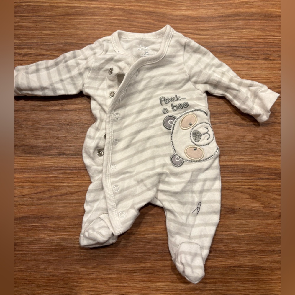 KoalaBaby PR Grey and White Striped Onesie